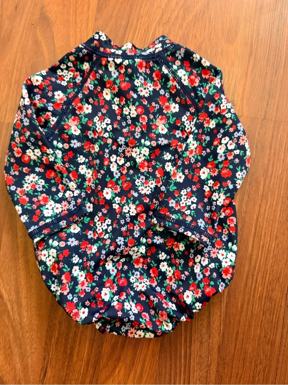 Janie and Jack Navy Floral Long-Sleeve Kids Rashguard